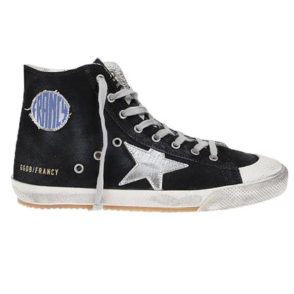 Golden Goose Francy Suede Hi Sneaker in Black/Silver