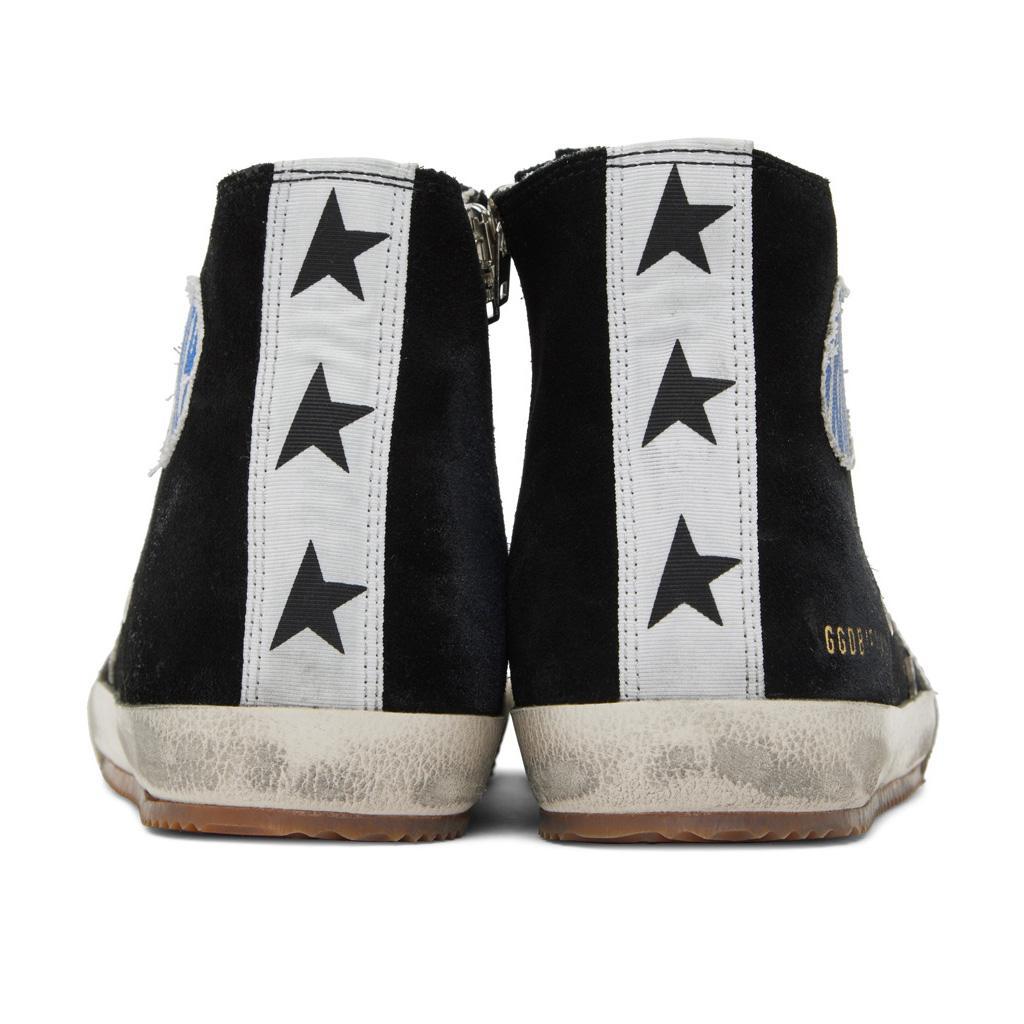 Golden Goose Francy Suede Hi Sneaker in Black/Silver