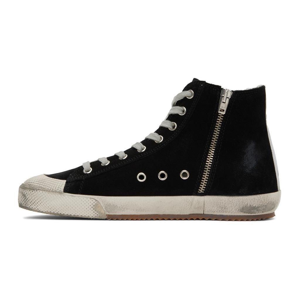 Golden Goose Francy Suede Hi Sneaker in Black/Silver