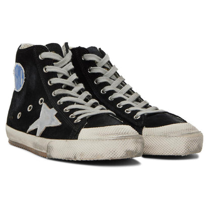 Golden Goose Francy Suede Hi Sneaker in Black/Silver