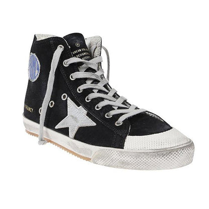 Golden Goose Francy Suede Hi Sneaker in Black/Silver