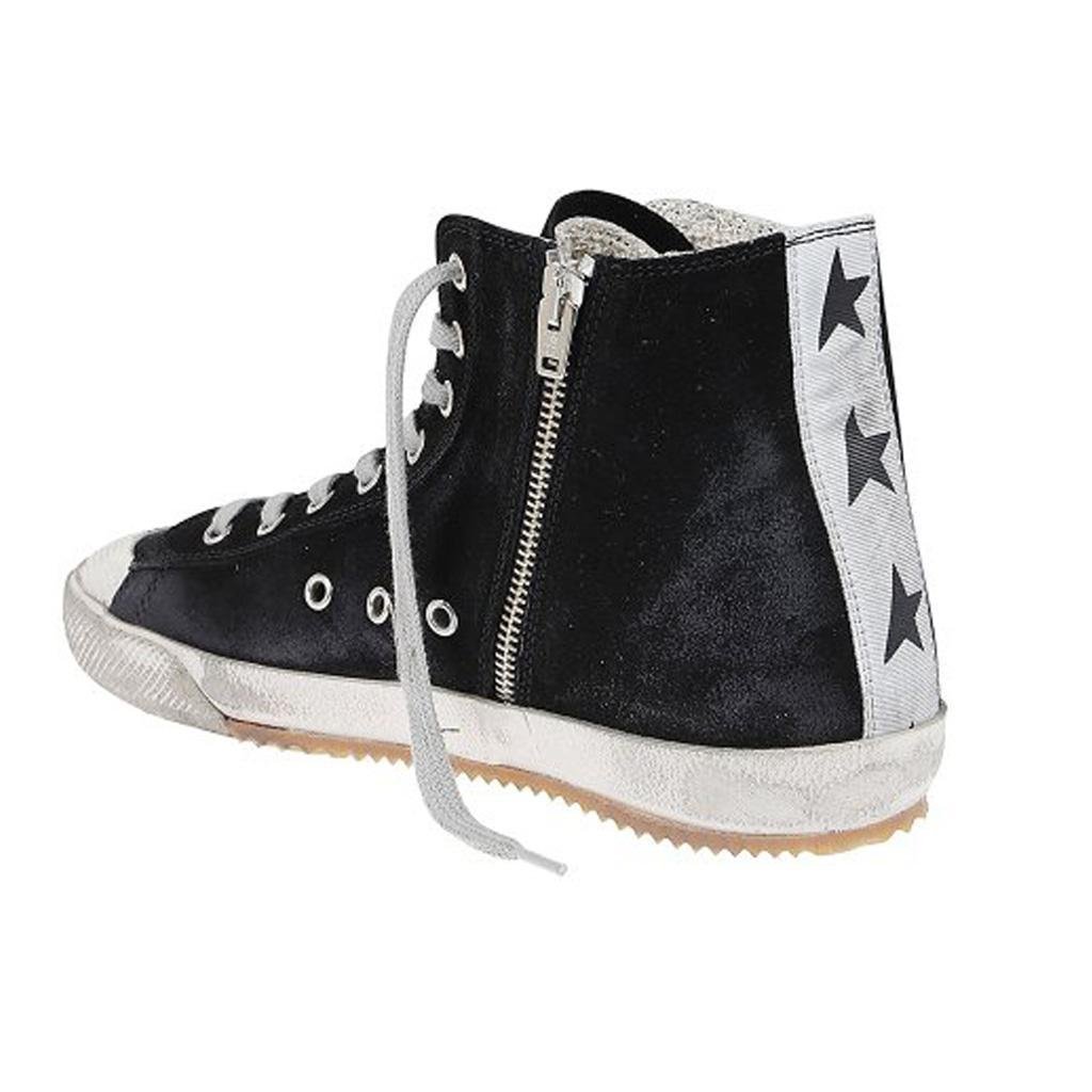 Golden Goose Francy Suede Hi Sneaker in Black/Silver