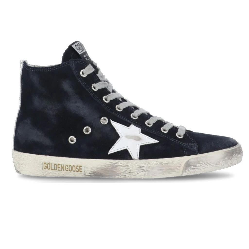 Golden Goose Francy Suede Sneaker in Night Blue/White