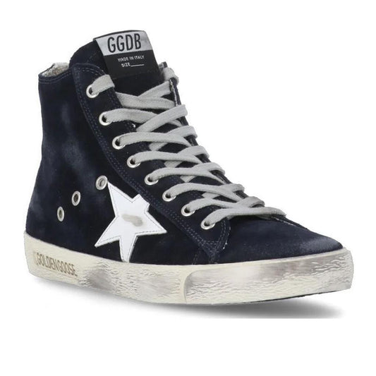 Golden Goose Francy Suede Sneaker in Night Blue/White