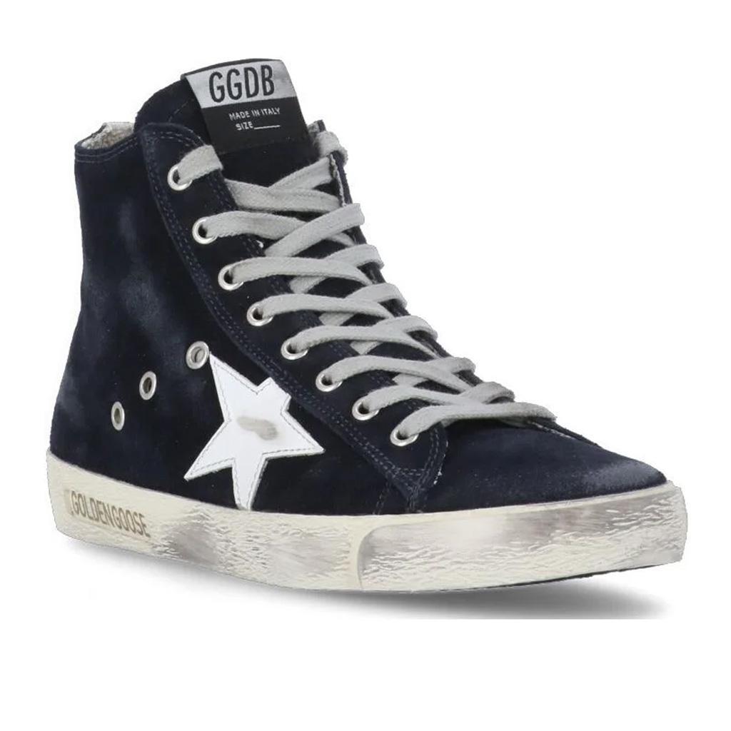 Golden Goose Francy Suede Sneaker in Night Blue/White