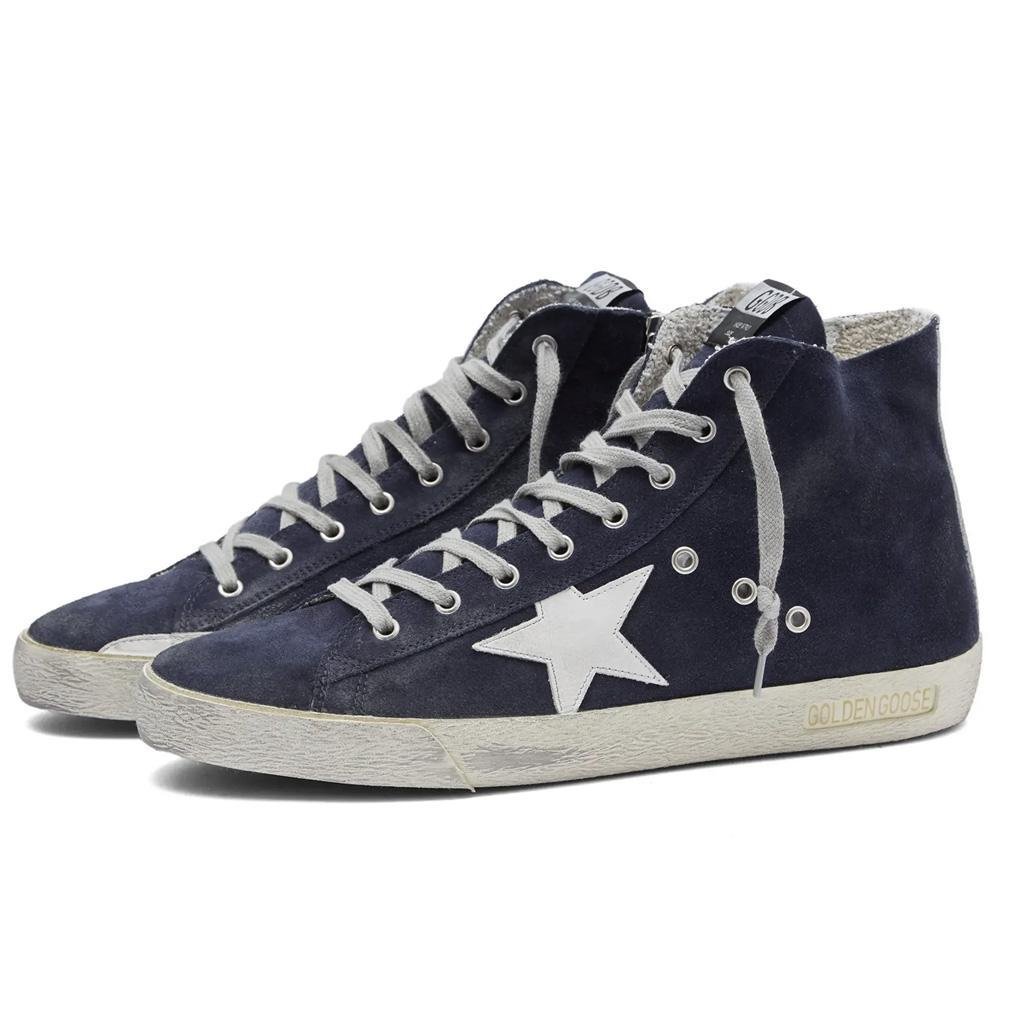 Golden Goose Francy Suede Sneaker in Night Blue/White