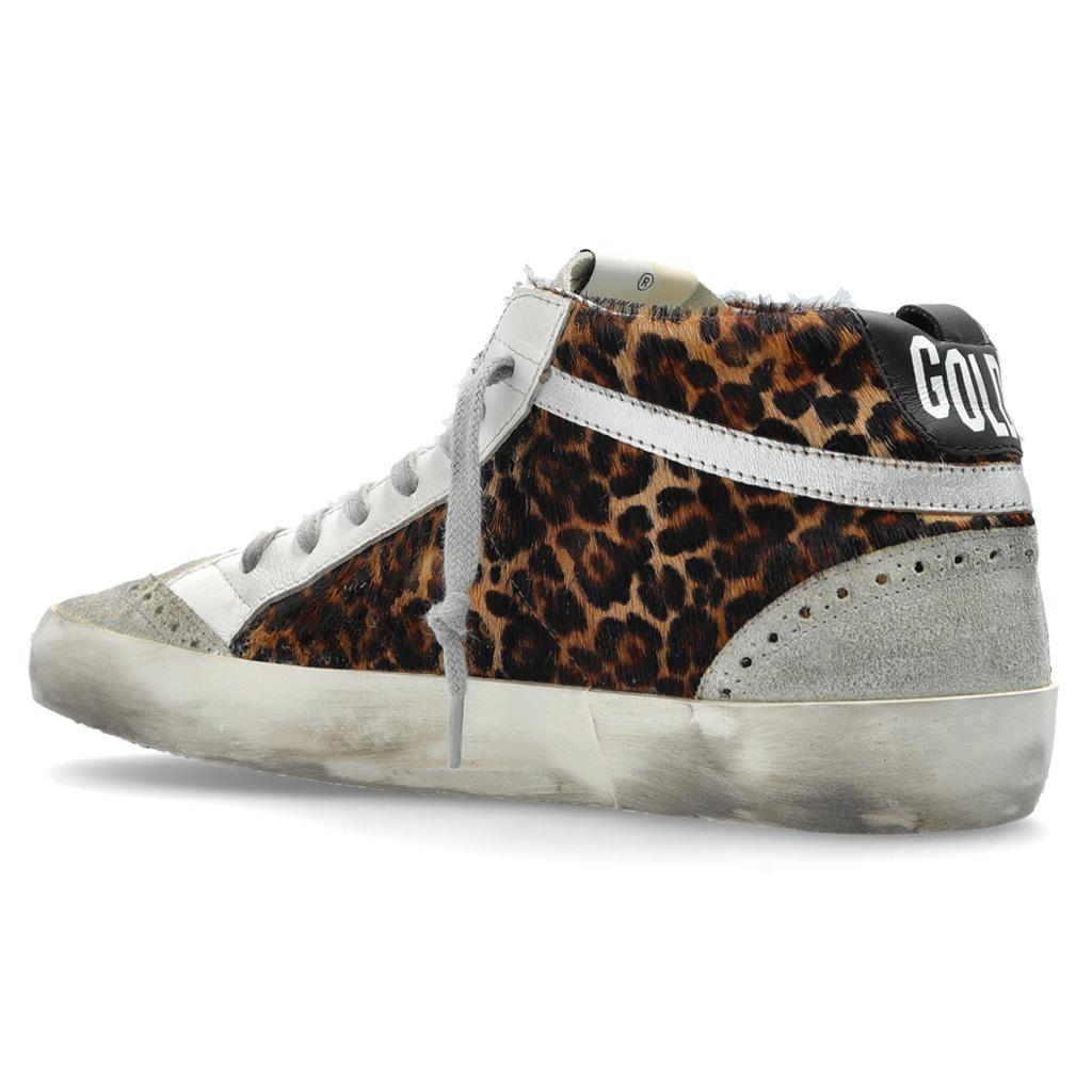Golden Goose Mid Star Horsy Sneaker in Beige Brown Leo, Ice, Black & Silver