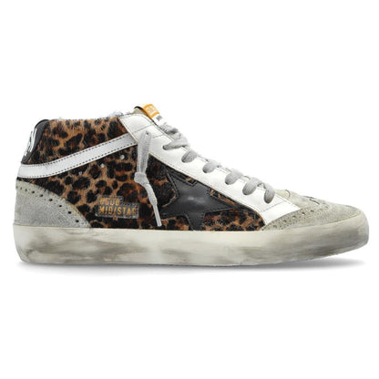 Golden Goose Mid Star Horsy Sneaker in Beige Brown Leo, Ice, Black & Silver