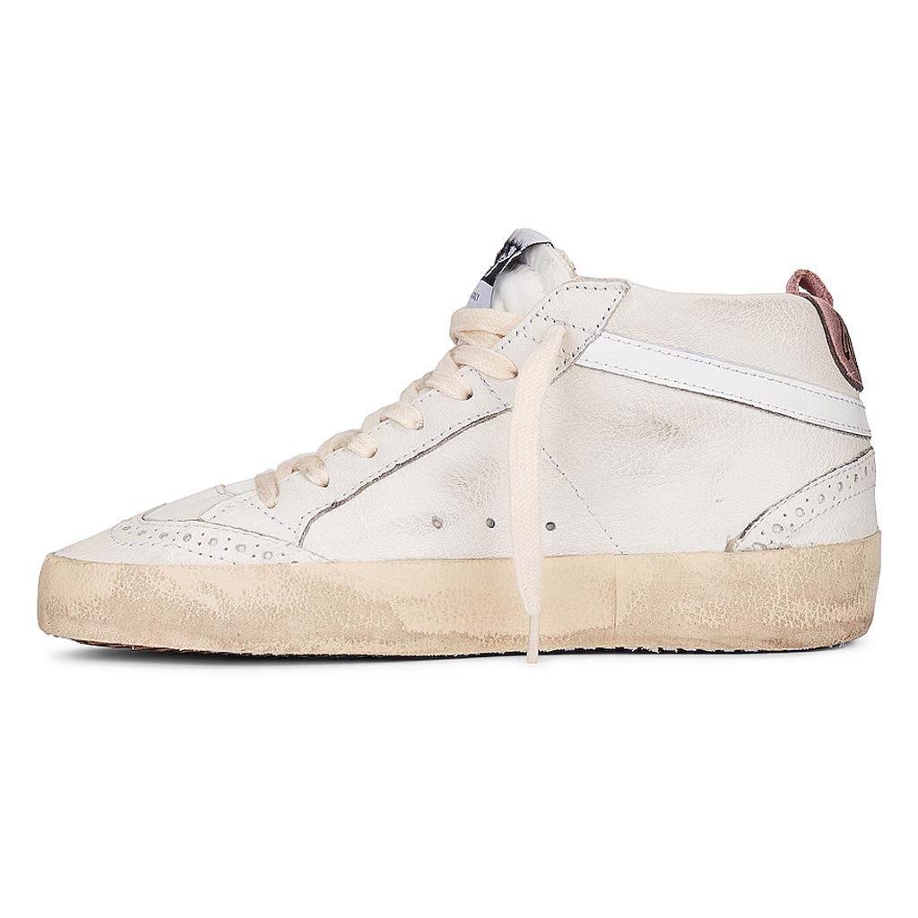 Golden Goose Mid Star in White, Blue & Pink