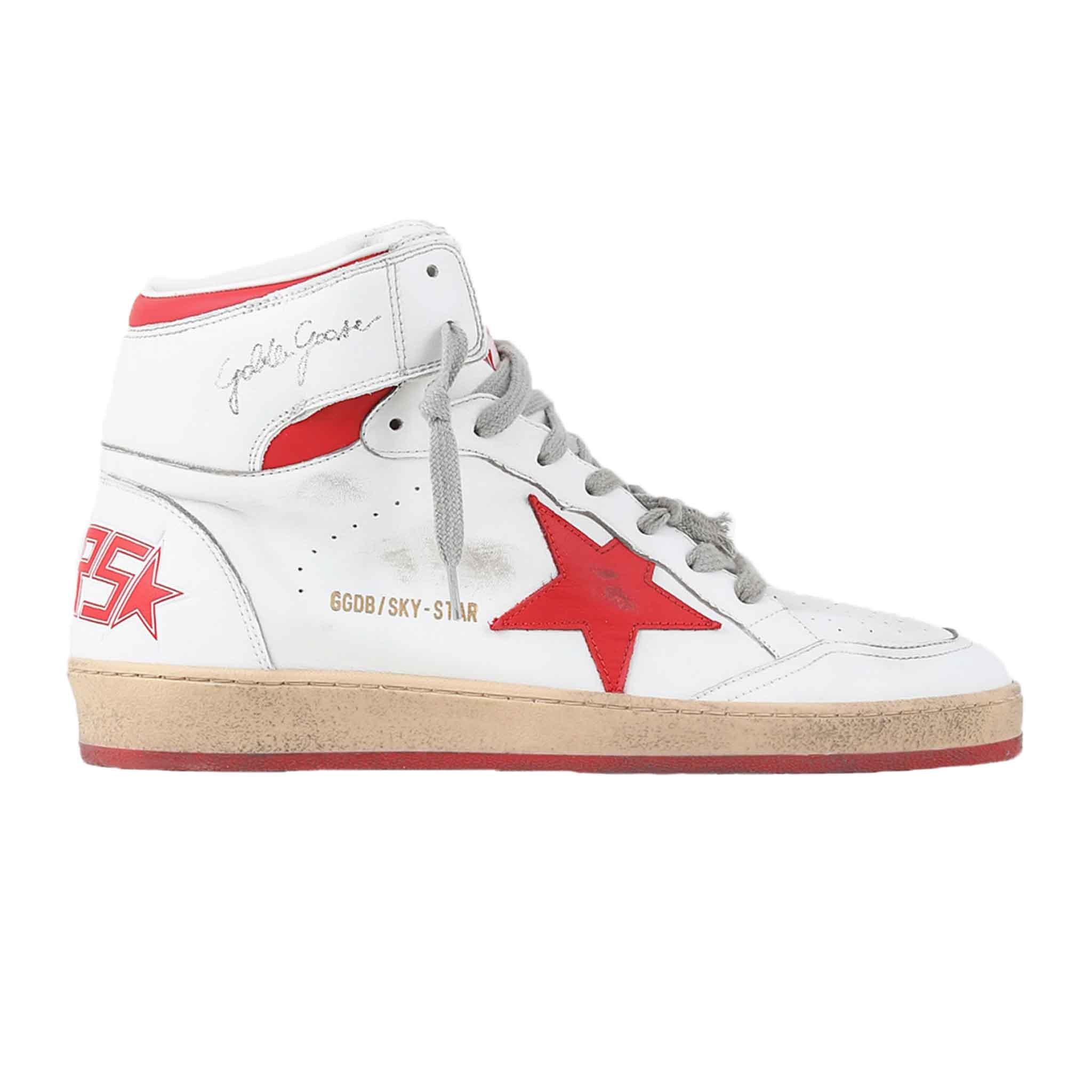 Golden Goose Red Sky - Star High - Top Sneakers in WhiteSneakersGolden GooseDPUS35Golden Goose Red Sky - Star High - Top Sneakers in White