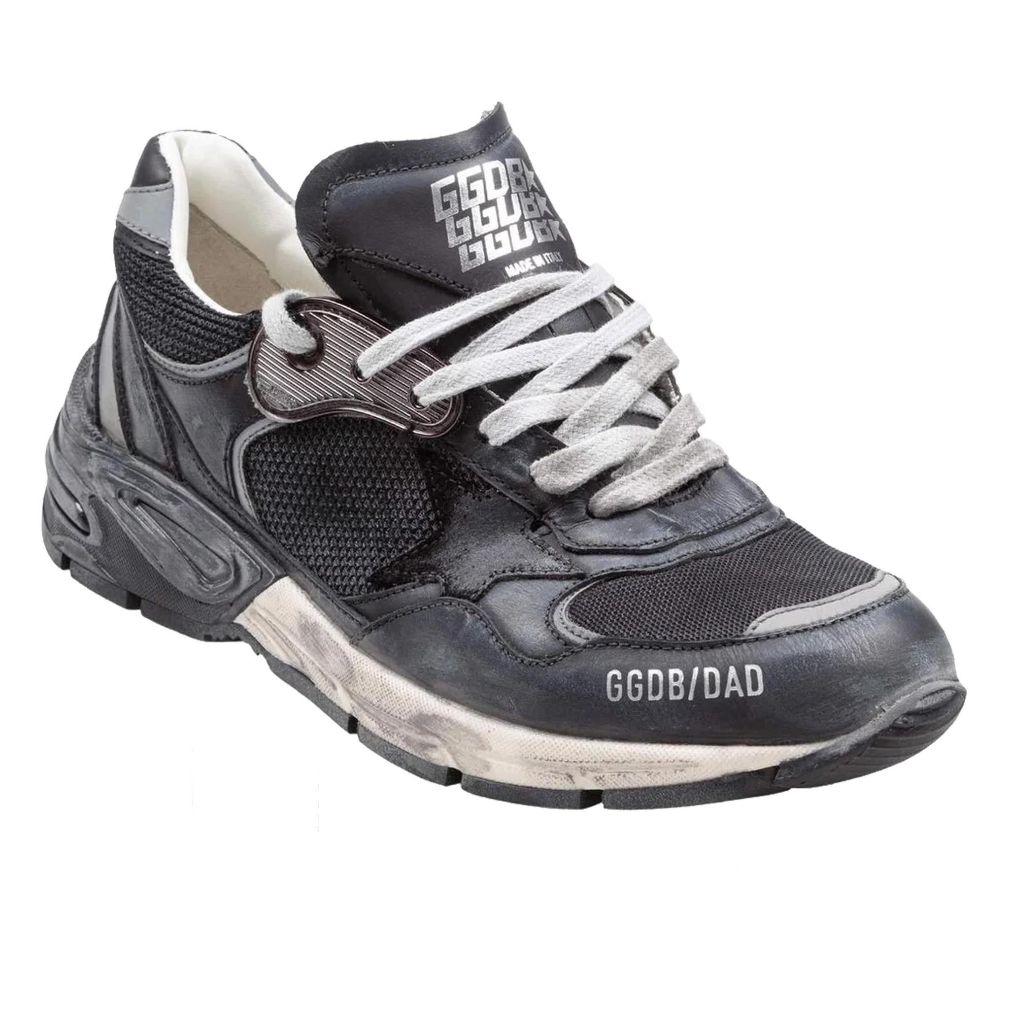 Golden Goose Running Dad Mesh Sneaker in Black & Dark Grey