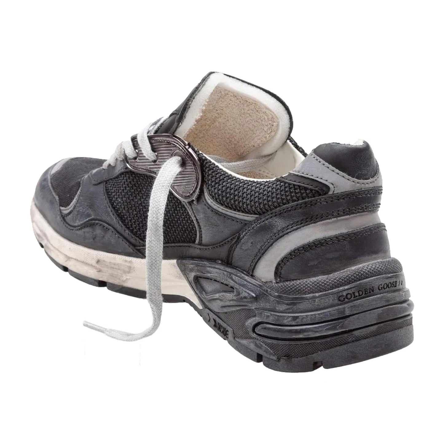 Golden Goose Running Dad Mesh Sneaker in Black & Dark Grey