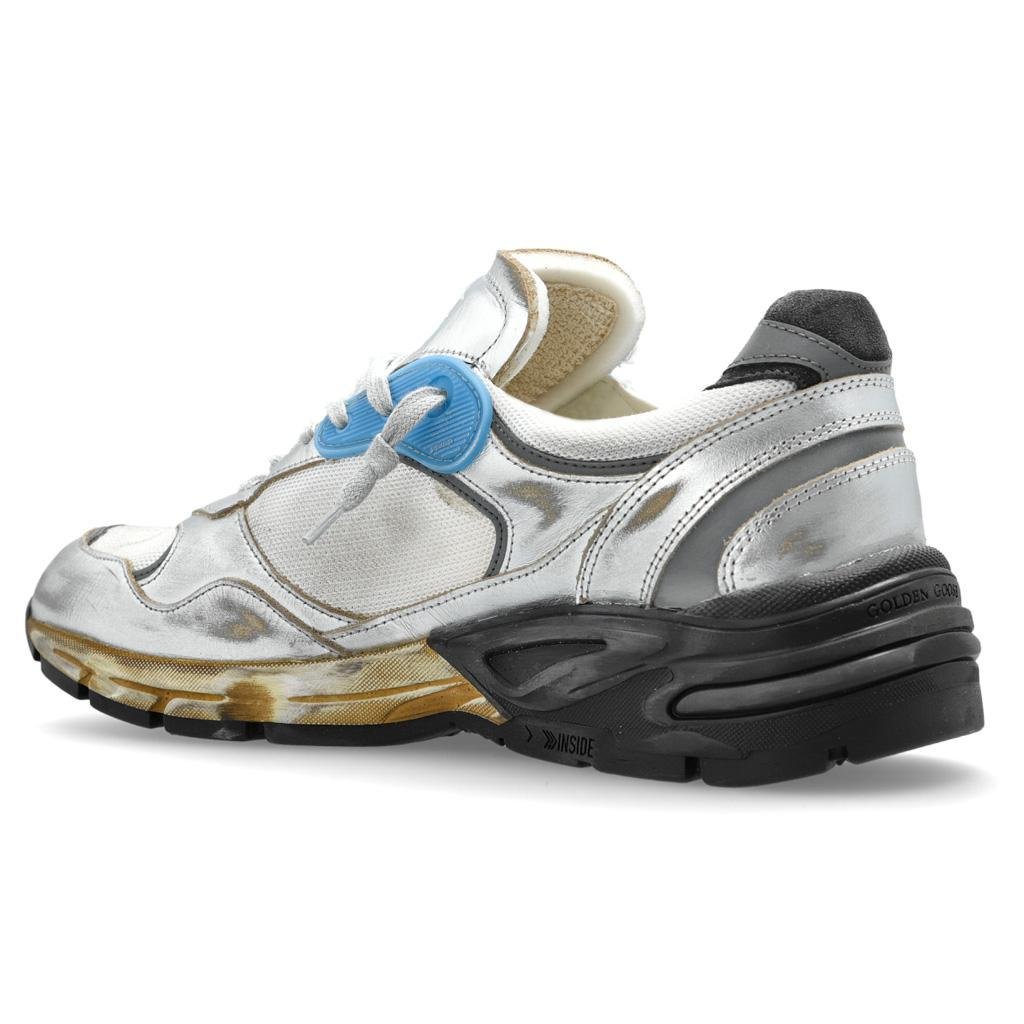 Golden Goose Running Dad Mesh Sneaker in Silver, Grey & White