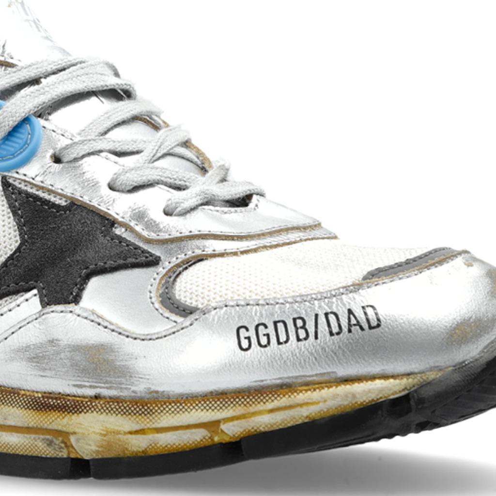 Golden Goose Running Dad Mesh Sneaker in Silver, Grey & White