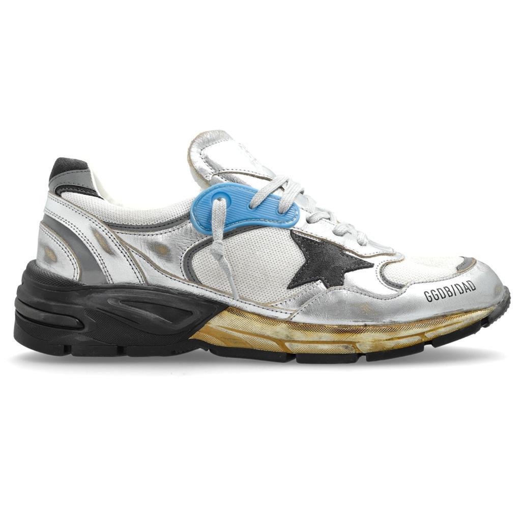 Golden Goose Running Dad Mesh Sneaker in Silver, Grey & White