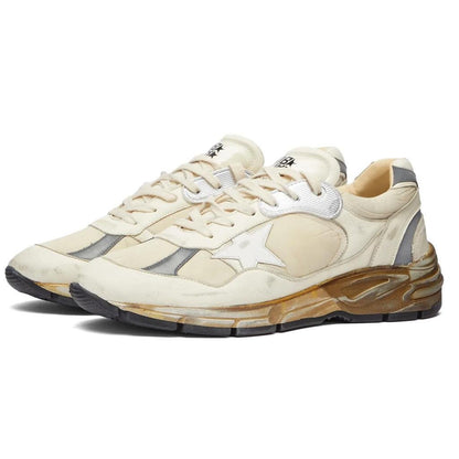 Golden Goose Running Dad Sneaker in White/Beige/Silver