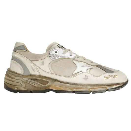 Golden Goose Running Dad Sneaker in White/Beige/Silver
