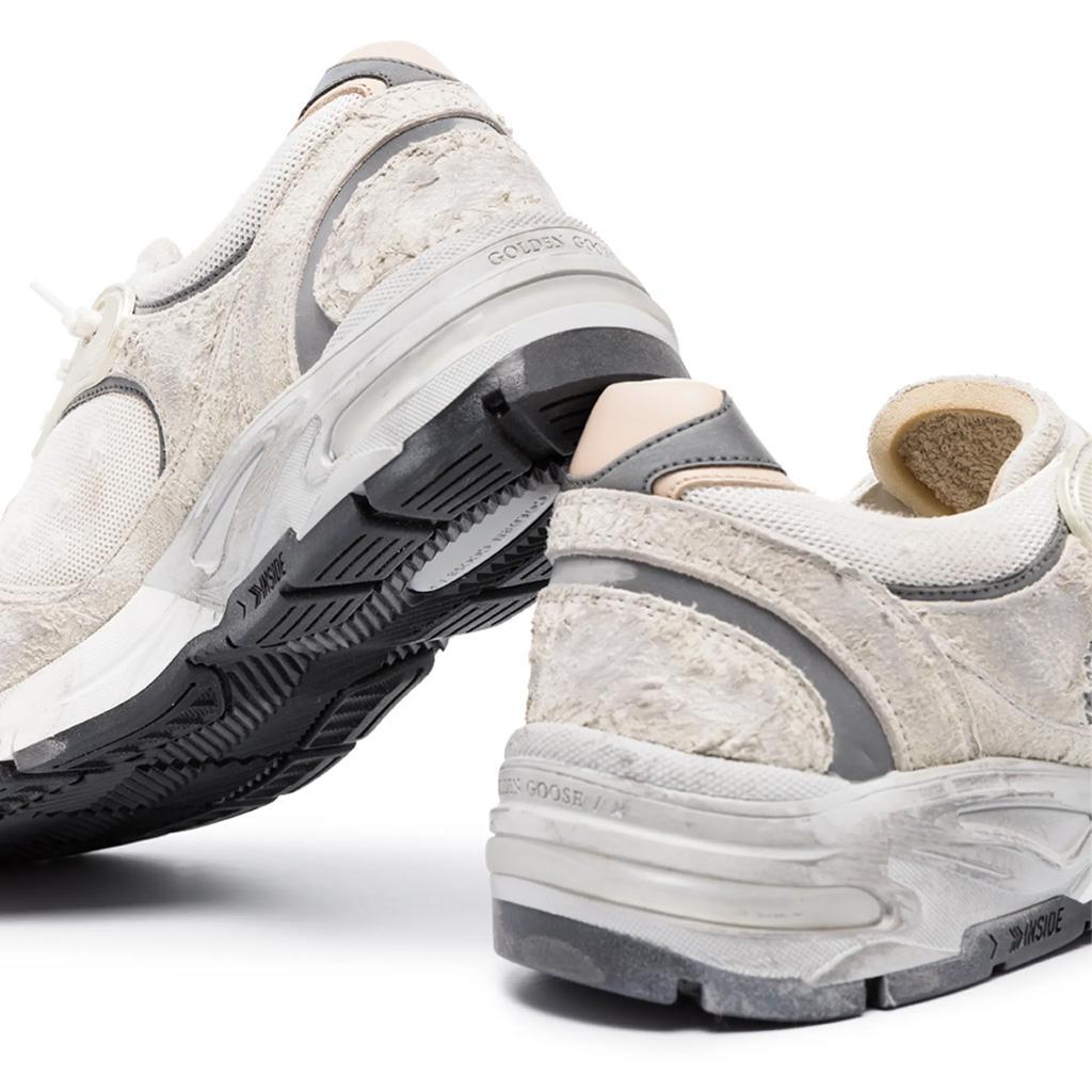Golden Goose Running Dad Sneaker in White/Silver