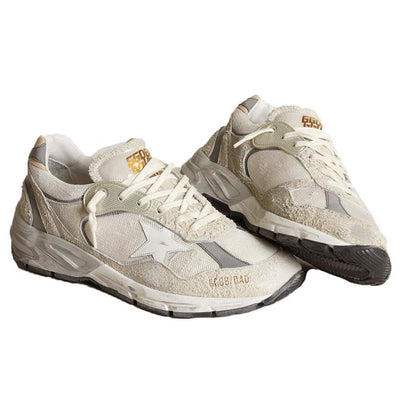 Golden Goose Running Dad Sneaker in White/Silver
