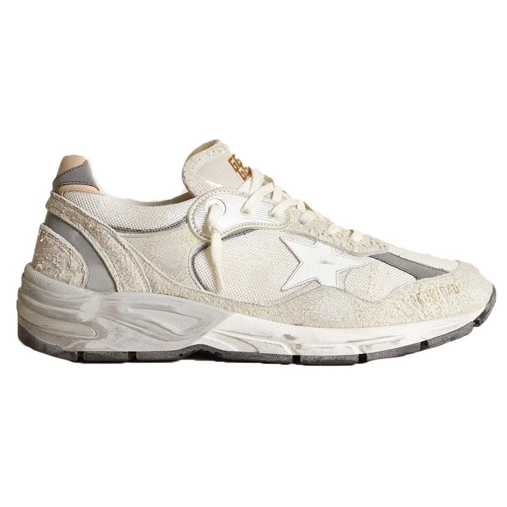Golden Goose Running Dad Sneaker in White/Silver
