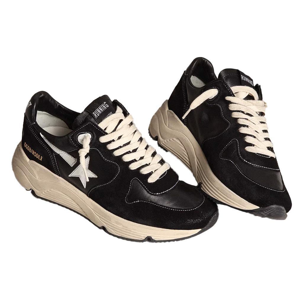 Golden Goose Running Sole in Black & White