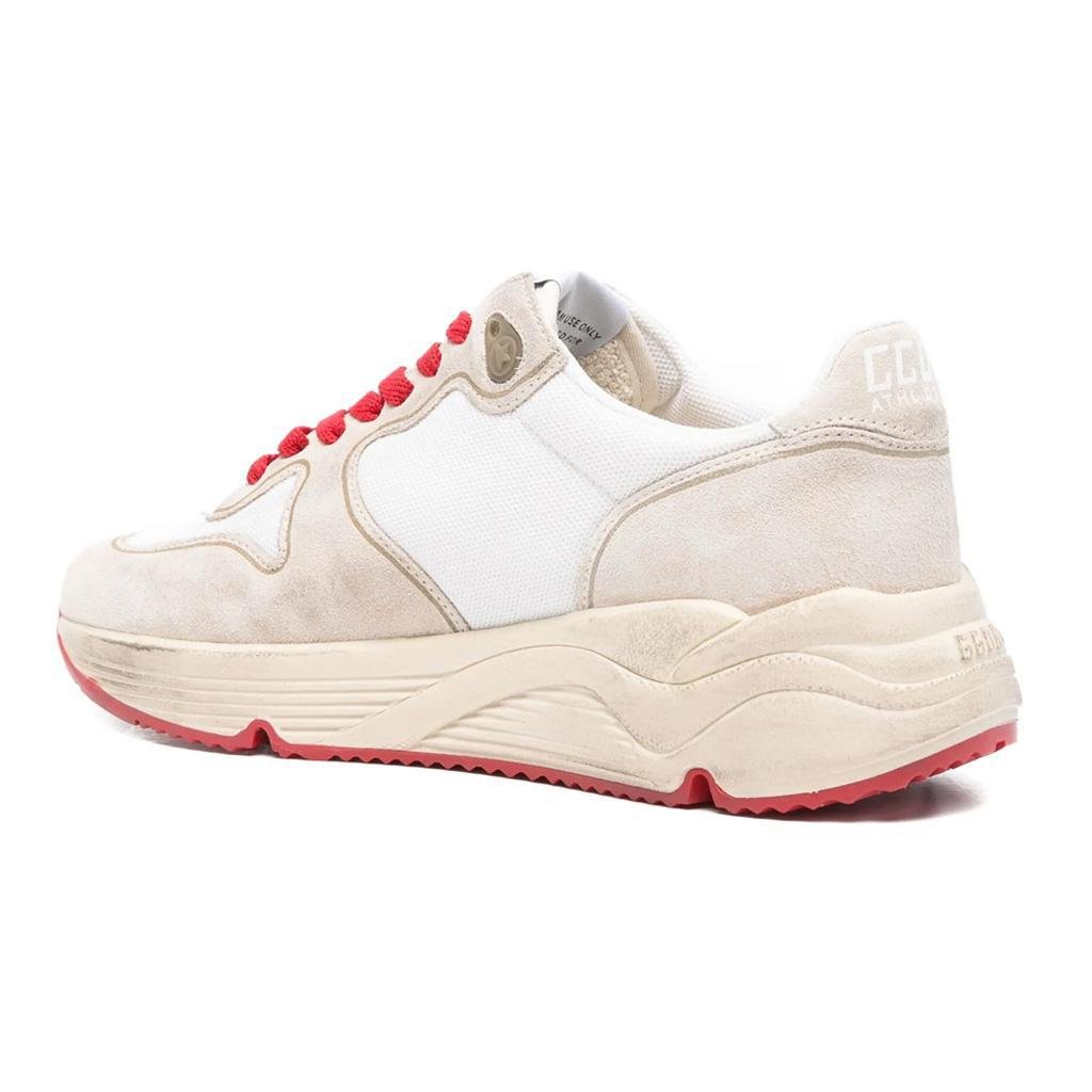Golden Goose Running Sole in White, Beige & Green