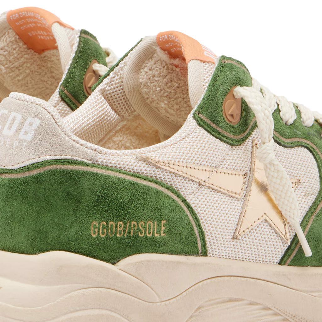 Golden Goose Running Sole Sneaker in Cream, Green & Platinum