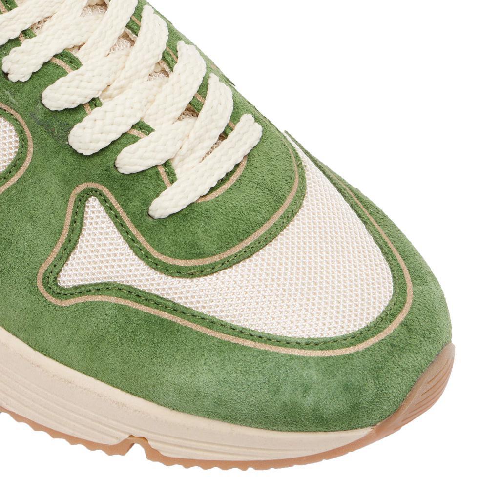 Golden Goose Running Sole Sneaker in Cream, Green & Platinum