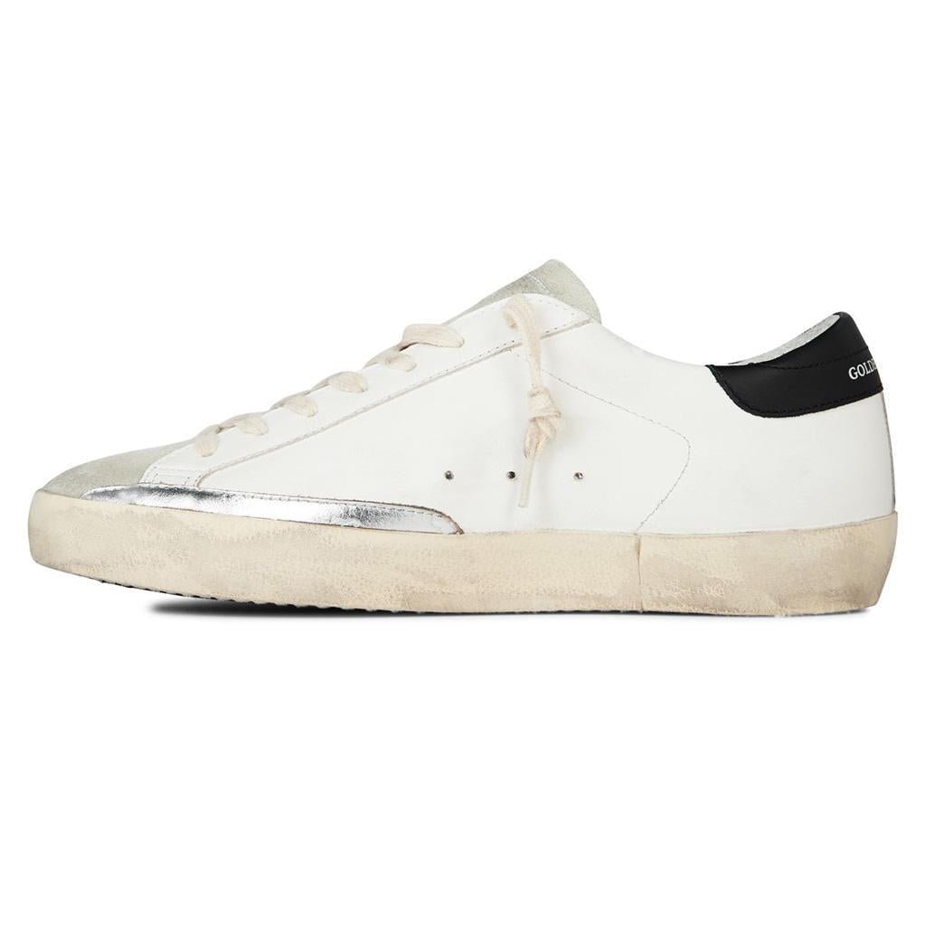 Golden Goose Super-Star Leather Suede Toe Sneaker in White/Ice/Black