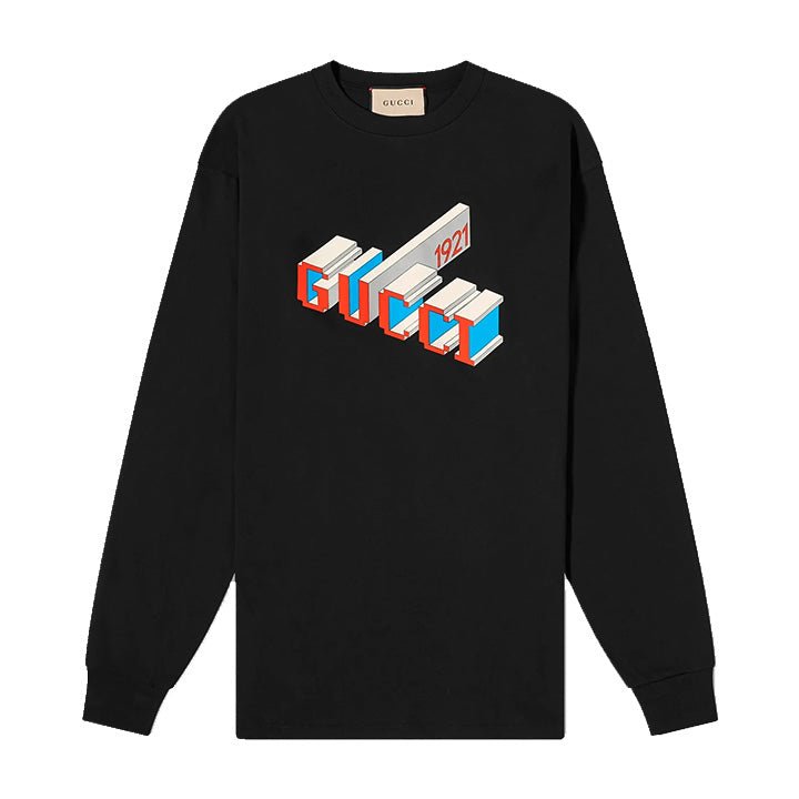 Gucci 3D Logo Crewneck Sweat in Black