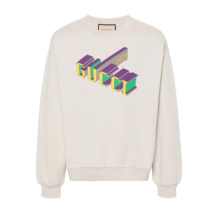 Gucci 3D Logo Crewneck Sweat in Ice