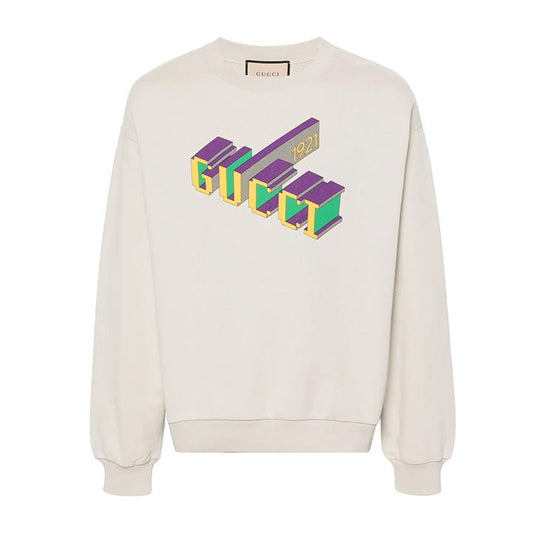 Gucci 3D Logo Crewneck Sweat in Ice
