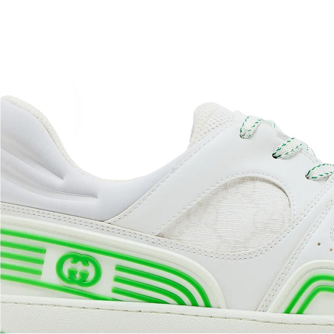 Gucci Basket Low - Top in White & Demetra GreenSneakersGucciDPUS Designer Outlet81045395147+Gucci Basket Low - Top in White & Demetra Green