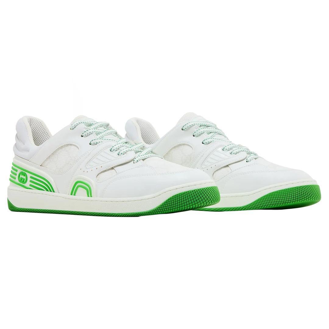 Gucci Basket Low - Top in White & GreenSneakersGucciDPUS Designer Outlet810464175136Gucci Basket Low - Top in White & Green