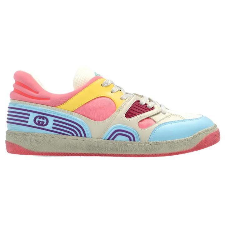 Gucci Basket Low - Top Sneakers in Light Blue Demetra PinkGucciDPUS Designer Outlet810509431139+Gucci Basket Low - Top Sneakers in Light Blue Demetra Pink