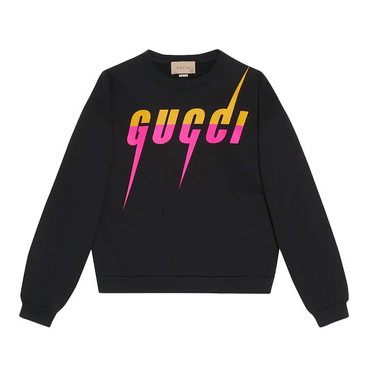 Gucci Blade Logo Crew Sweat in BlackSweatshirtsGucciDPUS Designer Outlet8130225943SGucci Blade Logo Crew Sweat in Black
