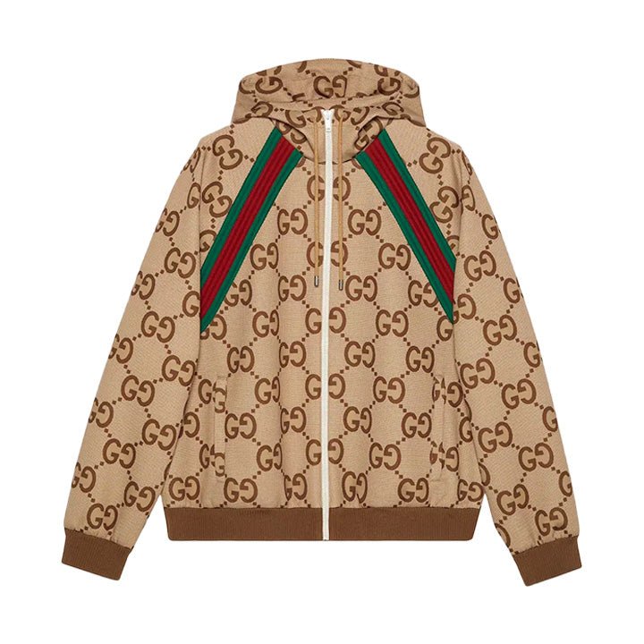 Gucci GG All Over Hooded Jacket in BeigeCoats & JacketsGucciDPUS Designer OutletMGucci GG All Over Hooded Jacket in Beige