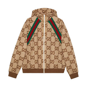 Gucci GG All Over Hooded Jacket in BeigeCoats & JacketsGucciDPUS Designer OutletMGucci GG All Over Hooded Jacket in Beige