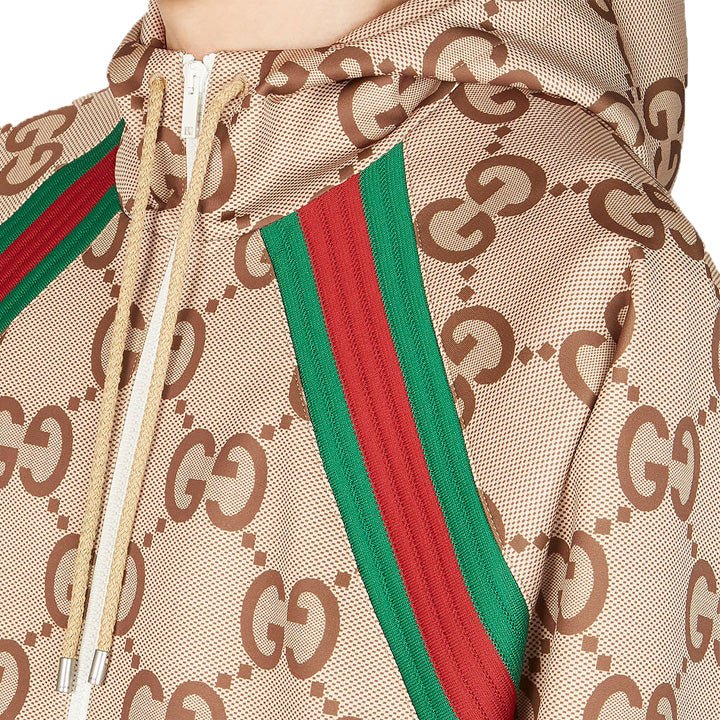 Gucci GG All Over Hooded Jacket in BeigeCoats & JacketsGucciDPUS Designer OutletMGucci GG All Over Hooded Jacket in Beige