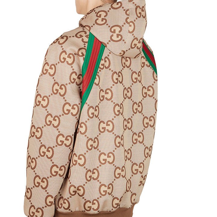 Gucci GG All Over Hooded Jacket in BeigeCoats & JacketsGucciDPUS Designer OutletMGucci GG All Over Hooded Jacket in Beige