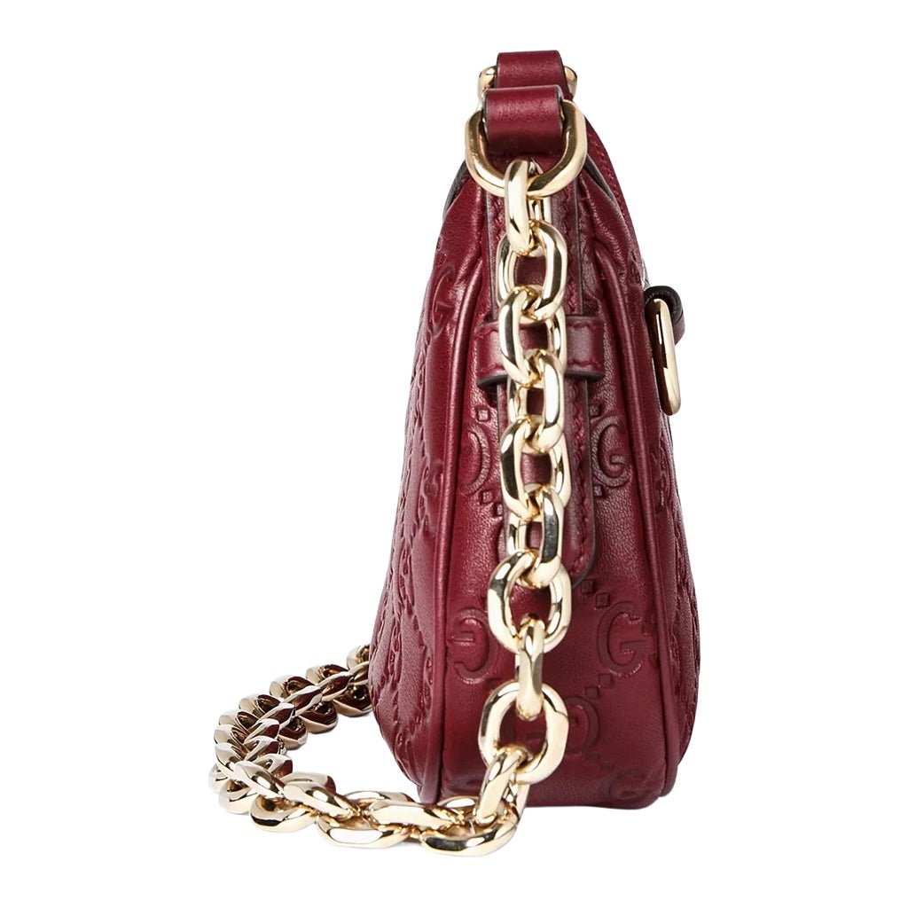 [Gucci] GG Embossed Leather Mini Shoulder BagGucciDPUS Designer Outlet847091-62078140129098Burgundy[Gucci] GG Embossed Leather Mini Shoulder Bag