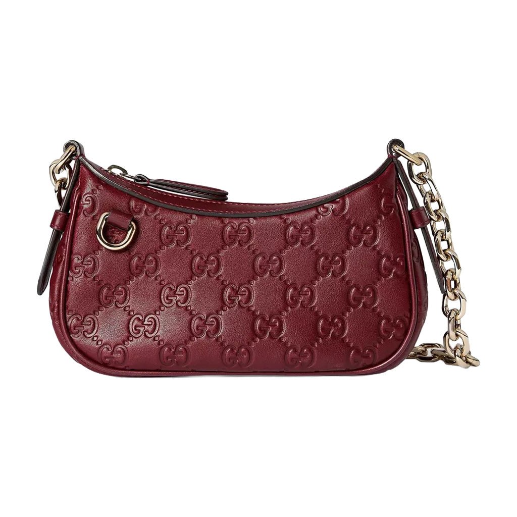 [Gucci] GG Embossed Leather Mini Shoulder BagGucciDPUS Designer Outlet847091-62078140129098Burgundy[Gucci] GG Embossed Leather Mini Shoulder Bag