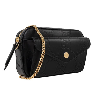 [Gucci] GG Leather Crossbody Shoulder BagBagsGucciDPUS Designer Outlet781554-10008135308405Black[Gucci] GG Leather Crossbody Shoulder Bag