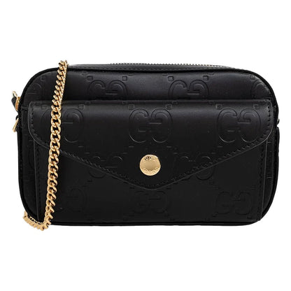 [Gucci] GG Leather Crossbody Shoulder BagBagsGucciDPUS Designer Outlet781554-10008135308405Black[Gucci] GG Leather Crossbody Shoulder Bag