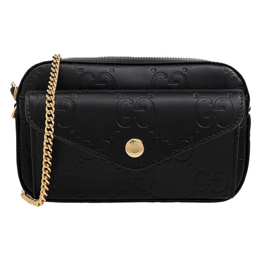 [Gucci] GG Leather Crossbody Shoulder BagBagsGucciDPUS Designer Outlet781554-10008135308405Black[Gucci] GG Leather Crossbody Shoulder Bag