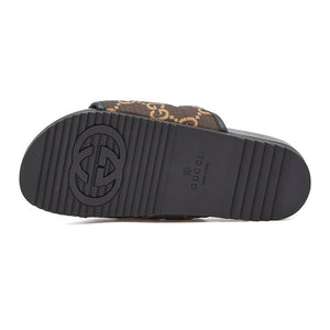 Gucci GG Logo Ripstop Slide in Ebony BeigeSlidersGucciDPUS Designer Outlet813276043940Gucci GG Logo Ripstop Slide in Ebony Beige