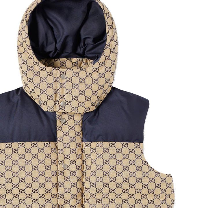 Gucci GG Panel Down Vest in BeigeCoats & JacketsGucciDPUS Designer Outlet813316630146Gucci GG Panel Down Vest in Beige