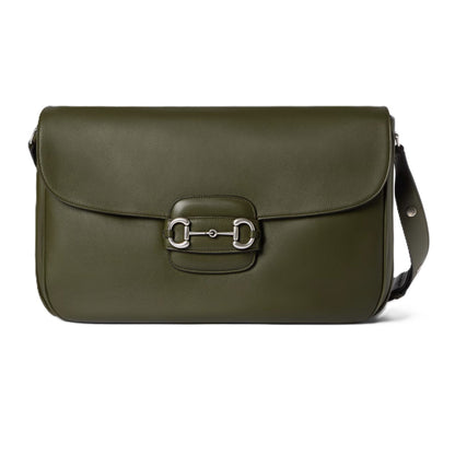 Gucci Horsebit 1955 Aura Large BagBagsGucciDPUS Designer Outlet20300146638Dark Green LeatherGucci Horsebit 1955 Aura Large Bag
