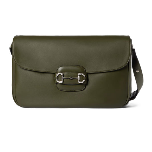 Gucci Horsebit 1955 Aura Large BagBagsGucciDPUS Designer Outlet20300146638Dark Green LeatherGucci Horsebit 1955 Aura Large Bag