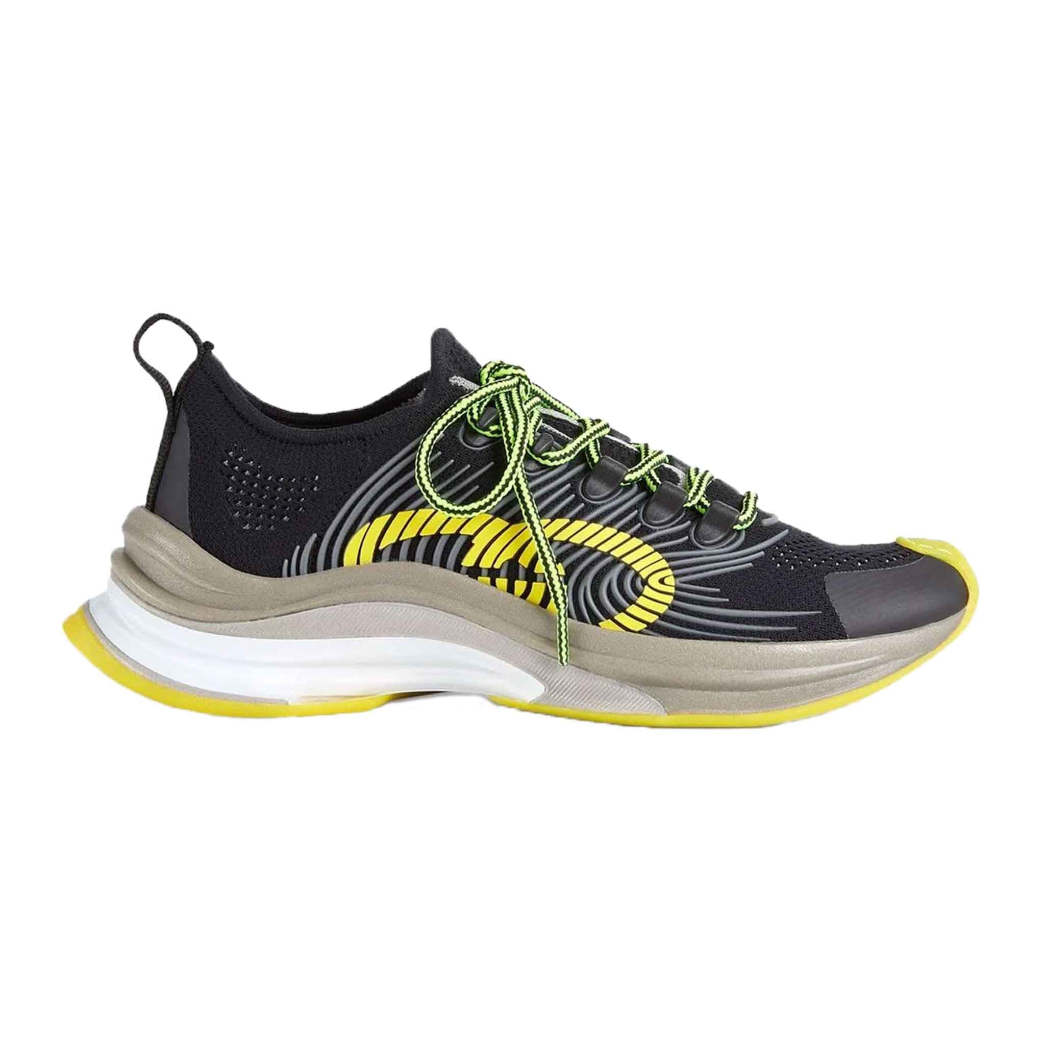 Gucci Interlocking - G Lace - Up Runners in Black/YellowSneakersGucciDPUS37.5Gucci Interlocking - G Lace - Up Runners in Black/Yellow